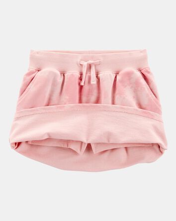 Kid Drawstring Cloud Dye French Terry Skort - Pink, 