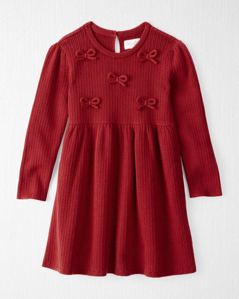 Toddler Girl Organic Cotton Sweater Knit Dress, image 1 of 5 slides
