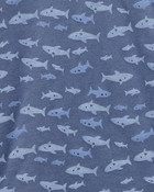 Toddler Henley Fish Print Shirt - Blue, image 2 of 3 slides