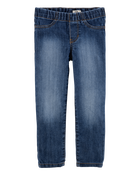 Baby Medium Blue Wash Elastic-Waist Jeggings, image 1 of 4 slides