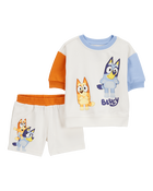 Baby 2-Piece Bluey French Terry Outfit Set - Cream, image 1 of 2 slides