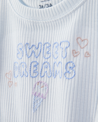 Toddler Girl Ice Cream Print Loose Fit 2-Piece Pajamas - Blue, image 2 of 4 slides