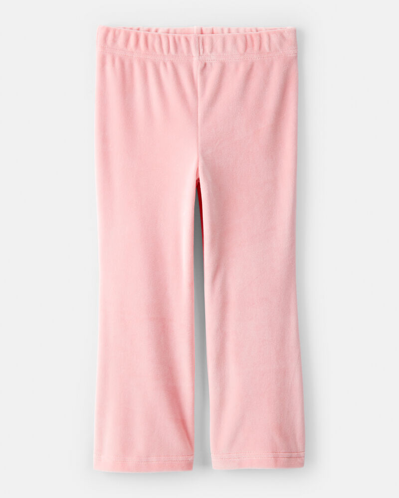 Toddler Girl Bear Velour Hoodie & Pant Set - Pink, image 2 of 5 slides