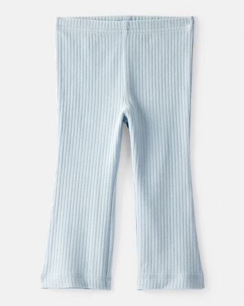 Baby Girl Flare Pull-On Stretch Rib Leggings - Blue, 