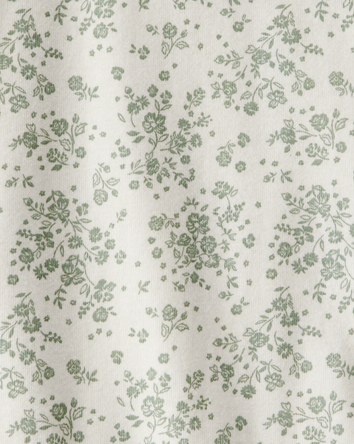 Baby Ribbed Floral Short-Sleeve Bodysuit, 