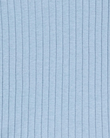 Toddler Solid Ribbed Cotton Blend 2-Piece Pajamas - Blue, 