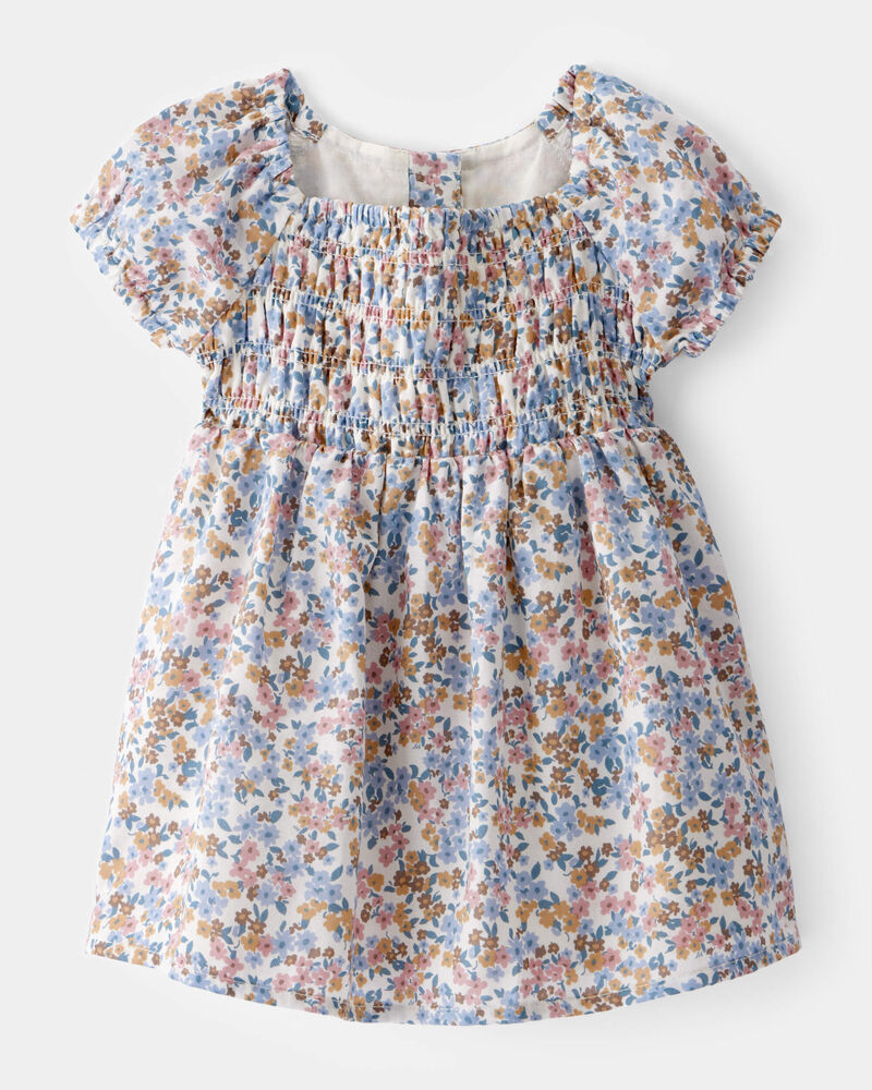 Baby Smocked Floral Print Dress , image 1 of 5 slides