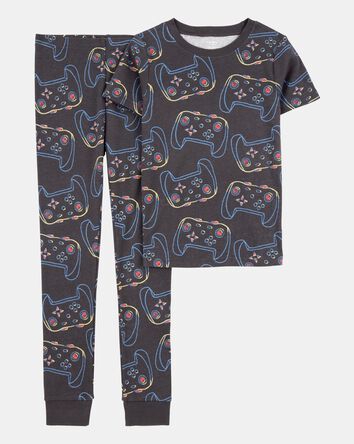 Boys 2-Piece Video Game 100% Snug Fit Cotton Pajamas - Black, 