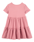 Toddler Solid Short-Sleeve Dress - Pink, image 2 of 4 slides
