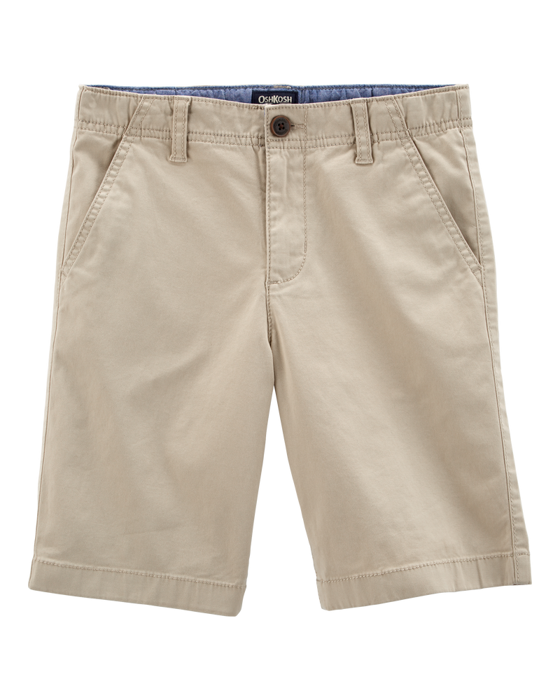 Boys 2-Pack Stretch Chino Uniform Shorts - Khaki, image 2 of 4 slides