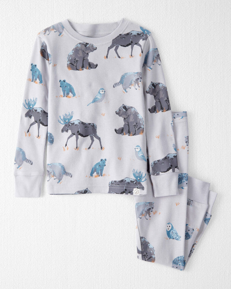 Toddler Organic Cotton Pajamas in Midnight Forest Print, image 1 of 4 slides