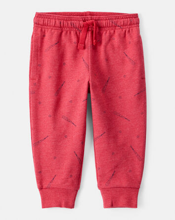 Baby Boy Baseball French Terry Jogger - Red, 