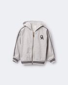 Toddler Boy Zip-Up Hoodie - Heather Grey, image 2 of 7 slides