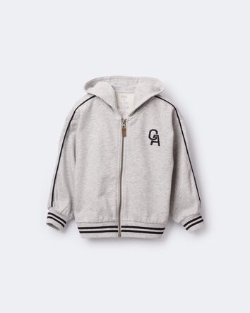 Toddler Boy Zip-Up Hoodie - Heather Grey, 