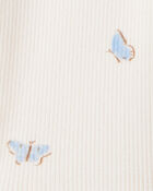 Baby Girl 2-Piece Organic Cotton Ribbed Knit Set in Butterfly Breeze Print, image 3 of 4 slides