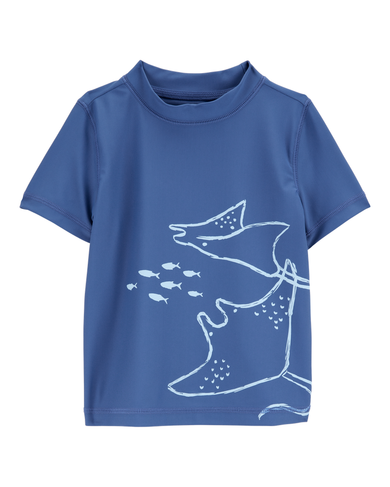 Toddler Boy Stingray Short-Sleeve Rashguard - Navy, image 1 of 3 slides