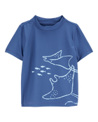 Toddler Boy Stingray Short-Sleeve Rashguard - Navy, image 1 of 3 slides