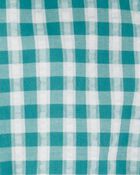 Baby Girl Gingham Tank Romper - Green, image 2 of 3 slides
