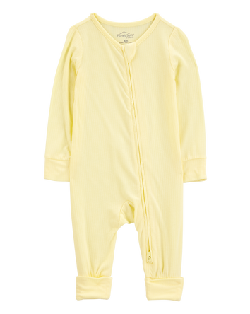 Baby Solid 2-Way Zip PurelySoft Convertible Foot Sleep & Play Pajamas - Yellow, 