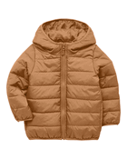 Toddler Packable Hooded Puffer Jacket - Brown, image 2 of 4 slides
