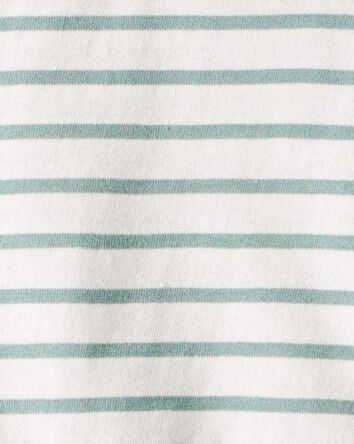 Toddler Girl Striped Short-Sleeve Peplum Top - White/Green, 