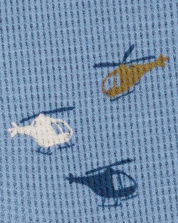 Baby 2-Piece Waffle Knit Bodysuit Pant Set - Blue, 