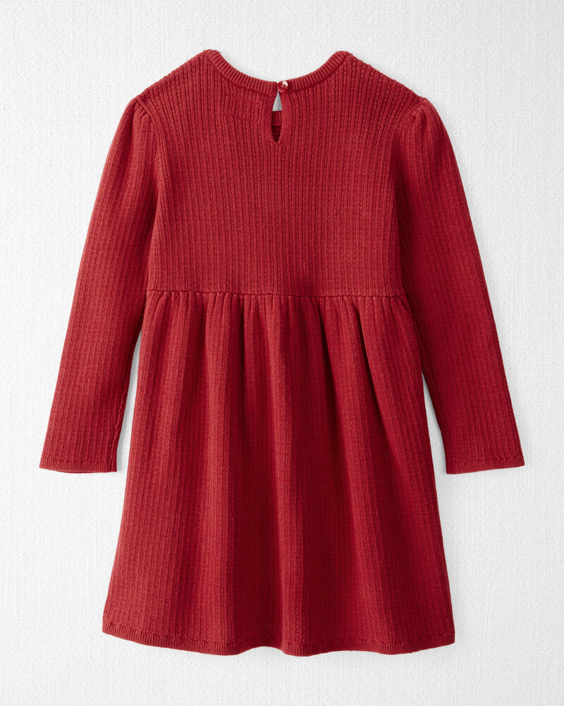 Toddler Girl Organic Cotton Sweater Knit Dress, image 2 of 5 slides