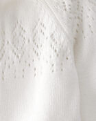 Baby Organic Cotton Sweater Knit Pointelle Jumpsuit, image 2 of 4 slides