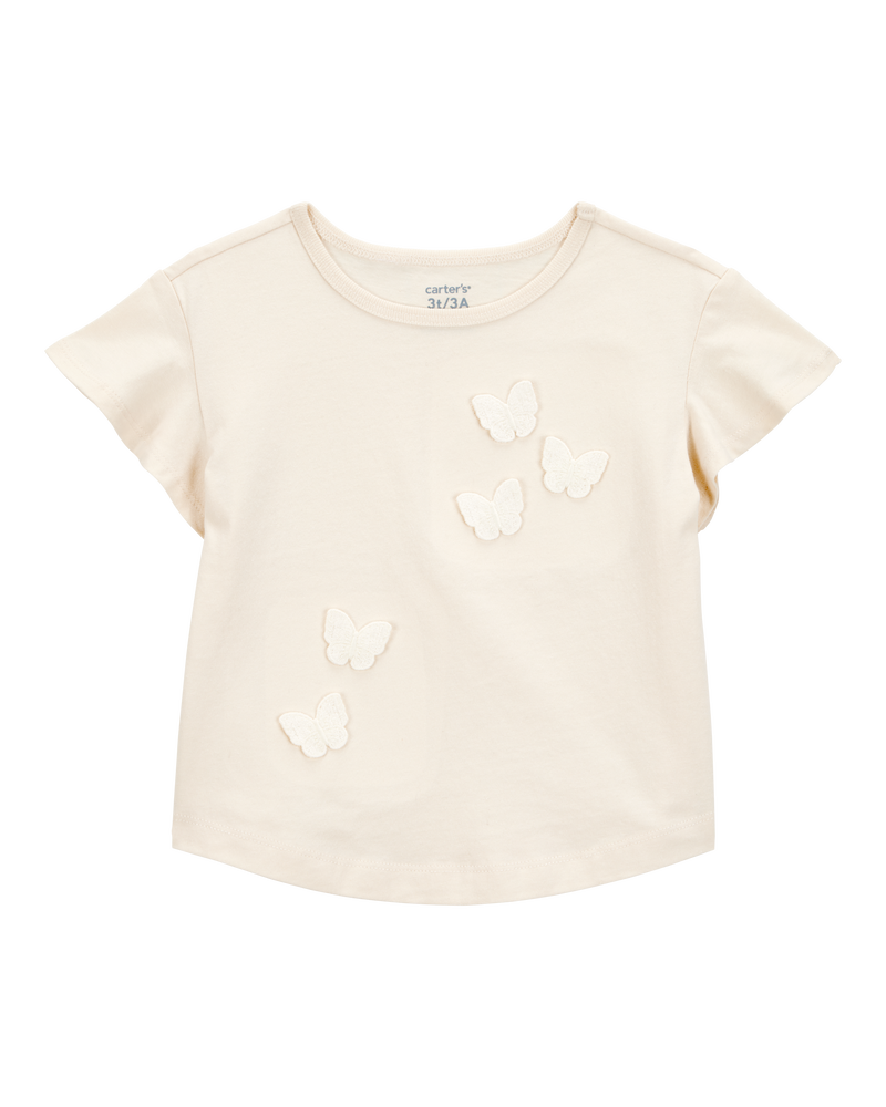 Toddler Butterfly Short-Sleeve Top - Ivory, image 1 of 3 slides
