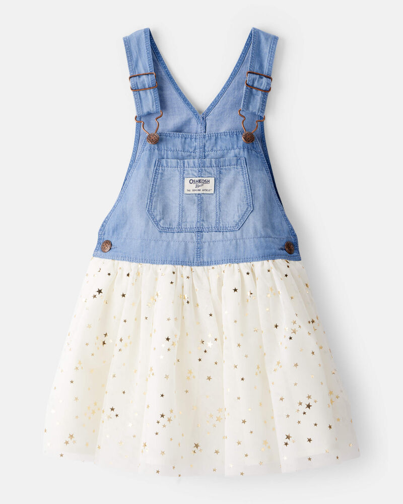 Toddler Girl Chambray Tulle Skirtall - Blue/Cream, image 1 of 4 slides