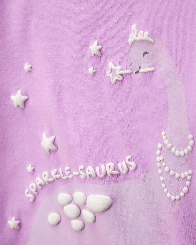 Baby Dinosaur Print Snug Fit Cotton 4-Piece Pajamas, image 2 of 5 slides