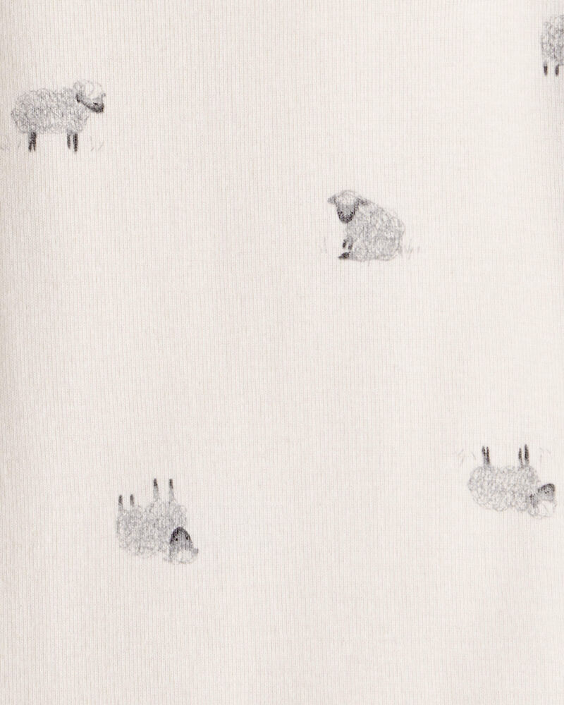 Baby Boy Sheep Print Cotton Long-Sleeve Overall Set - White/Grey, image 5 of 6 slides