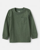 Baby Boy Long-Sleeve Pocket Tee - Dark Green, image 1 of 3 slides