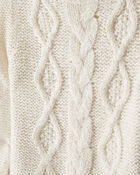 Toddler Girl Metallic Cable Knit Long-Sleeve Sweater - Ivory, image 2 of 4 slides