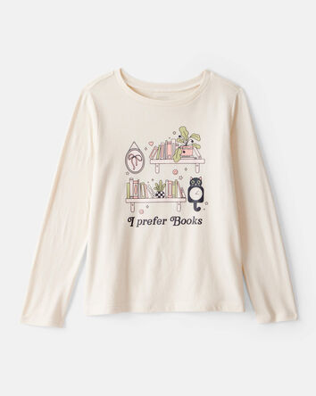 Girls I Prefer Books Long-Sleeve Graphic Tee - White, 