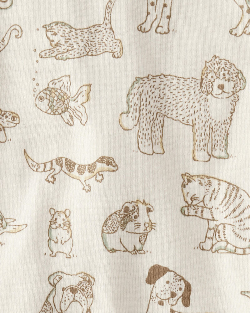 Toddler Pet Print Organic Cotton 2-Piece Pajamas, image 3 of 4 slides