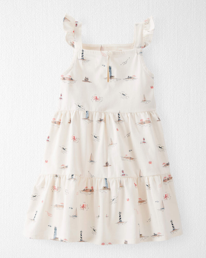 Toddler Organic Cotton Dress in Coastal Vacation Print, image 2 of 5 slides