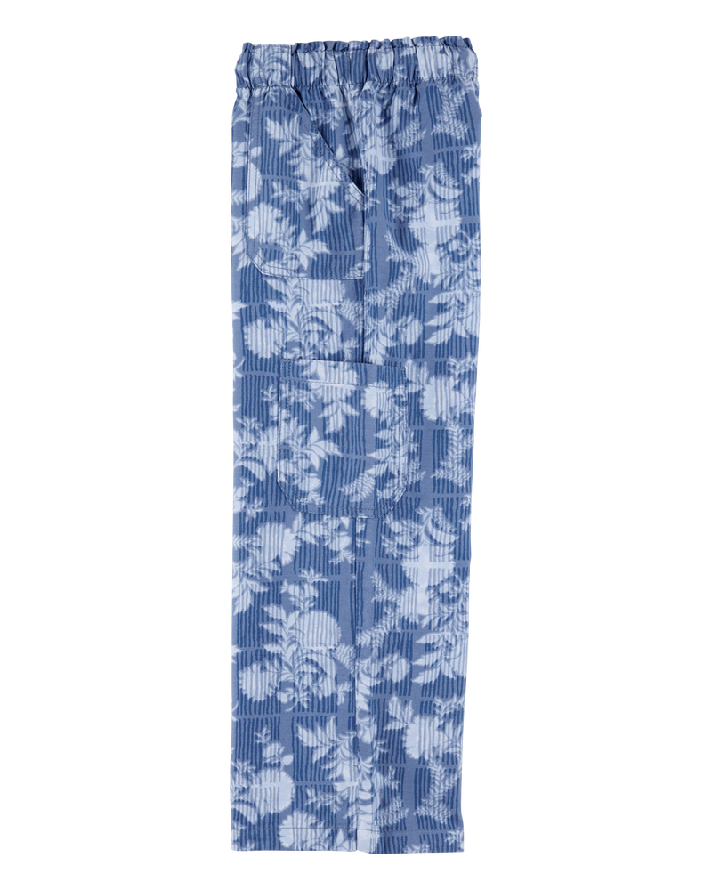 Kid 2-Piece Floral Peplum Top & Drawstring Pants Set - Blue, image 7 of 7 slides