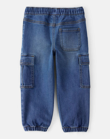 Toddler Boy Denim Cargo Joggers - Dark Wash, 