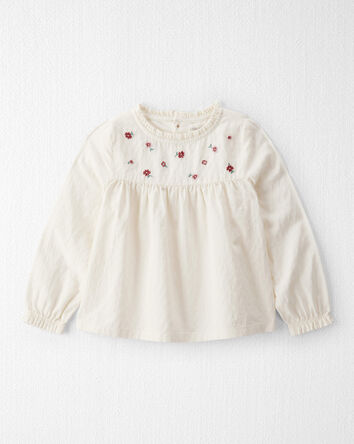 Toddler Girl Organic Cotton Floral Print Long-Sleeve Top, 