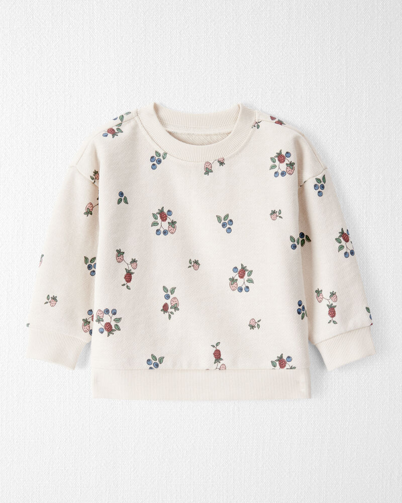 Baby Organic Cotton French Terry Sweatshirt in Berry Blossom Print, image 1 of 4 slides