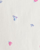 Toddler Girl 2-Piece Winter Print Top & Stretch Rib Leggings Set - Cream/Purple, image 3 of 6 slides