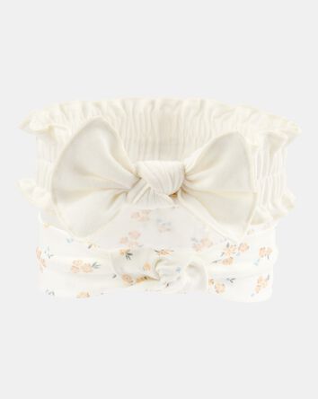 Baby Girl 2-Pack Headwraps - White/Yellow, 