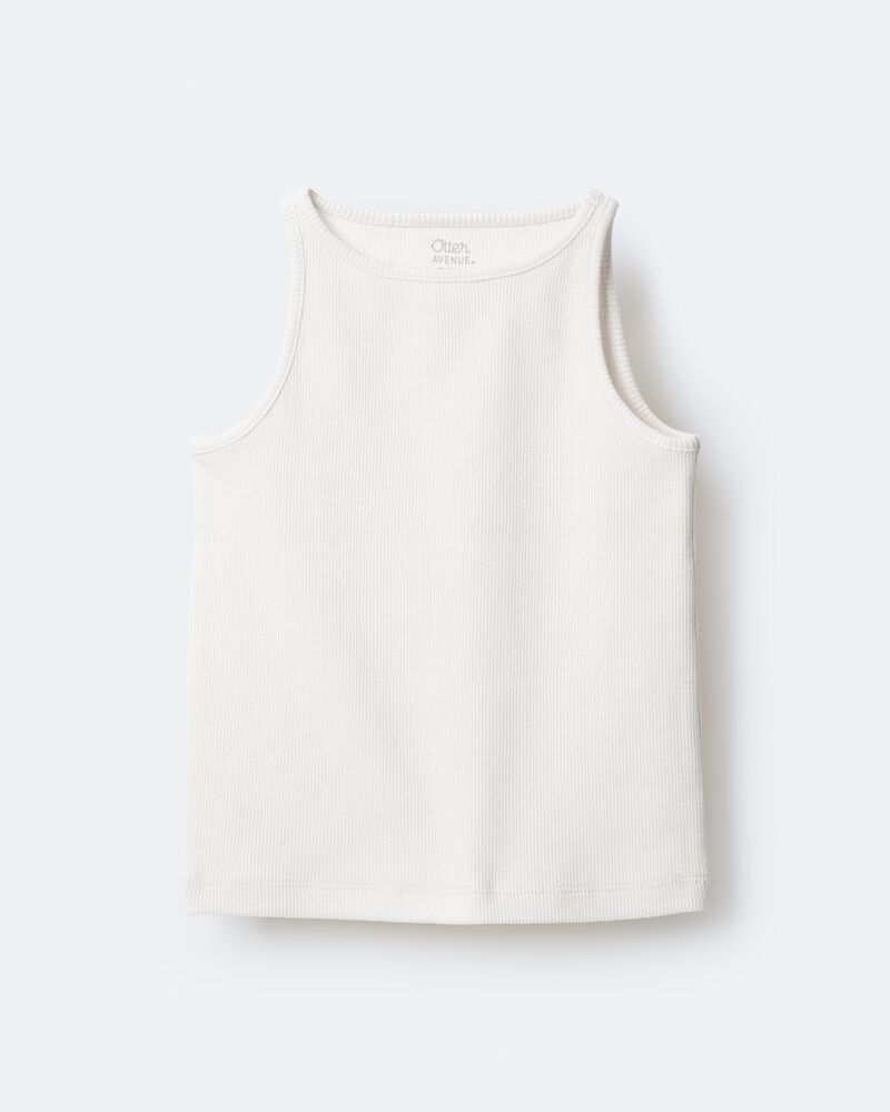 Toddler Girl Ribbed Playtime Tank Top - Cream, image 2 of 6 slides