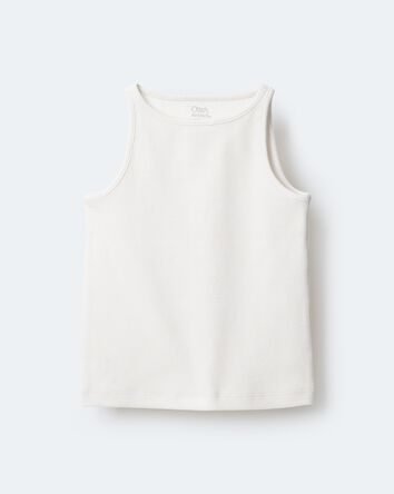 Toddler Girl Ribbed Playtime Tank Top - Cream, 