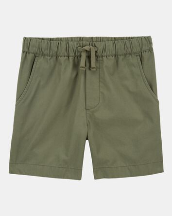 Boys Pull-On Poplin Shorts - Olive, 