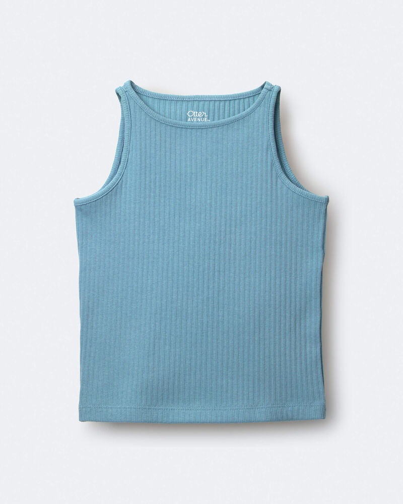 Toddler Girl Ribbed Playtime Tank Top - Pale Blue, image 2 of 5 slides