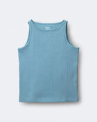 Toddler Girl Ribbed Playtime Tank Top - Pale Blue, image 2 of 5 slides