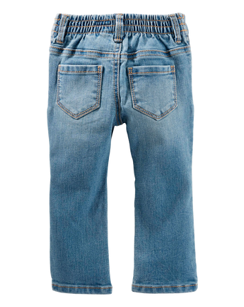 Baby Girl Light Blue Wash Bootcut Jeans, 