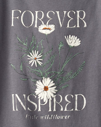 Girls Wildflower Short-Sleeve Graphic Tee - Grey, 